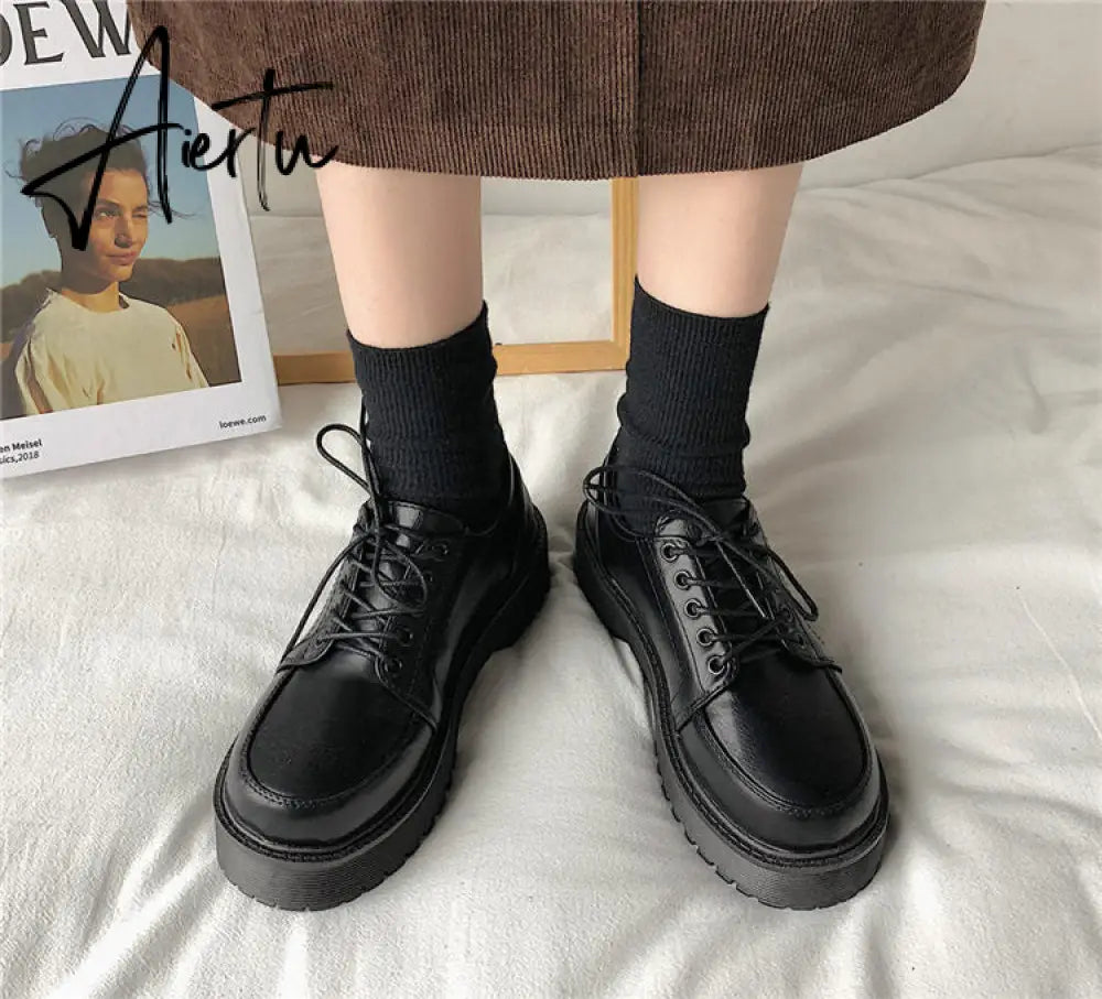 Aiertu  Japanese School Uniform shoes Jk Student Shoes Girls Women Kawaii Lolita Soft Girl Round Toe lolita Platform Mary Jane Shoes Aiertu