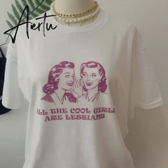 Cool Girls Are Lesbians T-Shirt Women Men Unisex Funny Graphic Tees Summer Style T Shirt Fashion Tshirt Tops Outfits Aiertu