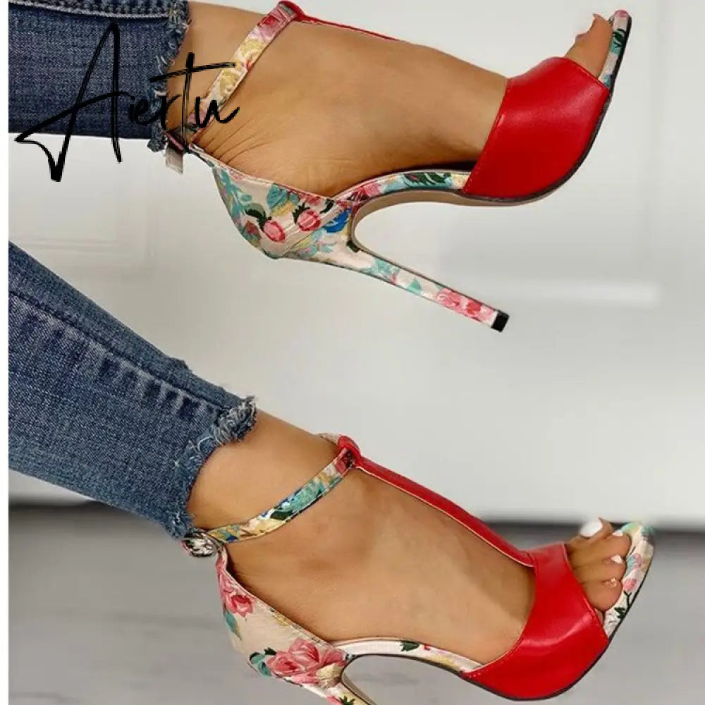 10cm Super High Heels Ladies Increased Stiletto Open Toe Sandals with Heel Women's Shoes Womens Fashion Summer Sexy Aiertu