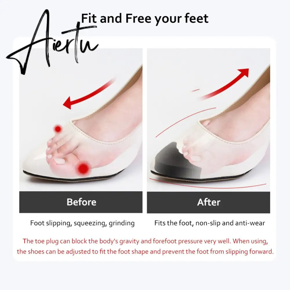 2pairs Adjustment High Heel Toe Plug Insert Shoe Big Shoes Toe Front Filler Cushion Pain Relief Protector Women Shoe Accessories Aiertu