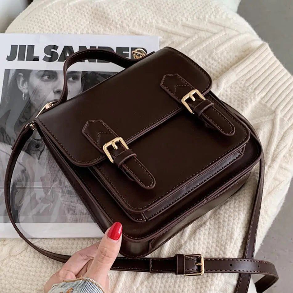 Elegant Female Solid color Tote bag New High quality PU Leather Women's Designer Handbag Vintage Shoulder Messenger Bag