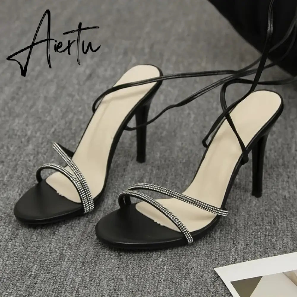 Aiertu 2024 New Arrival Summer Fashion Sexy Cross Strap Stiletto Sandals Elegant Banquet Party High Heels Wedding Bridesmaid Shoes Aiertu