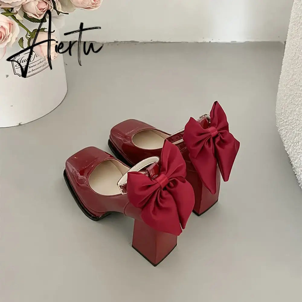 Aiertu French block heel heels women's  new autumn winter white vintage mary jane shoes  pumps women shoes Aiertu