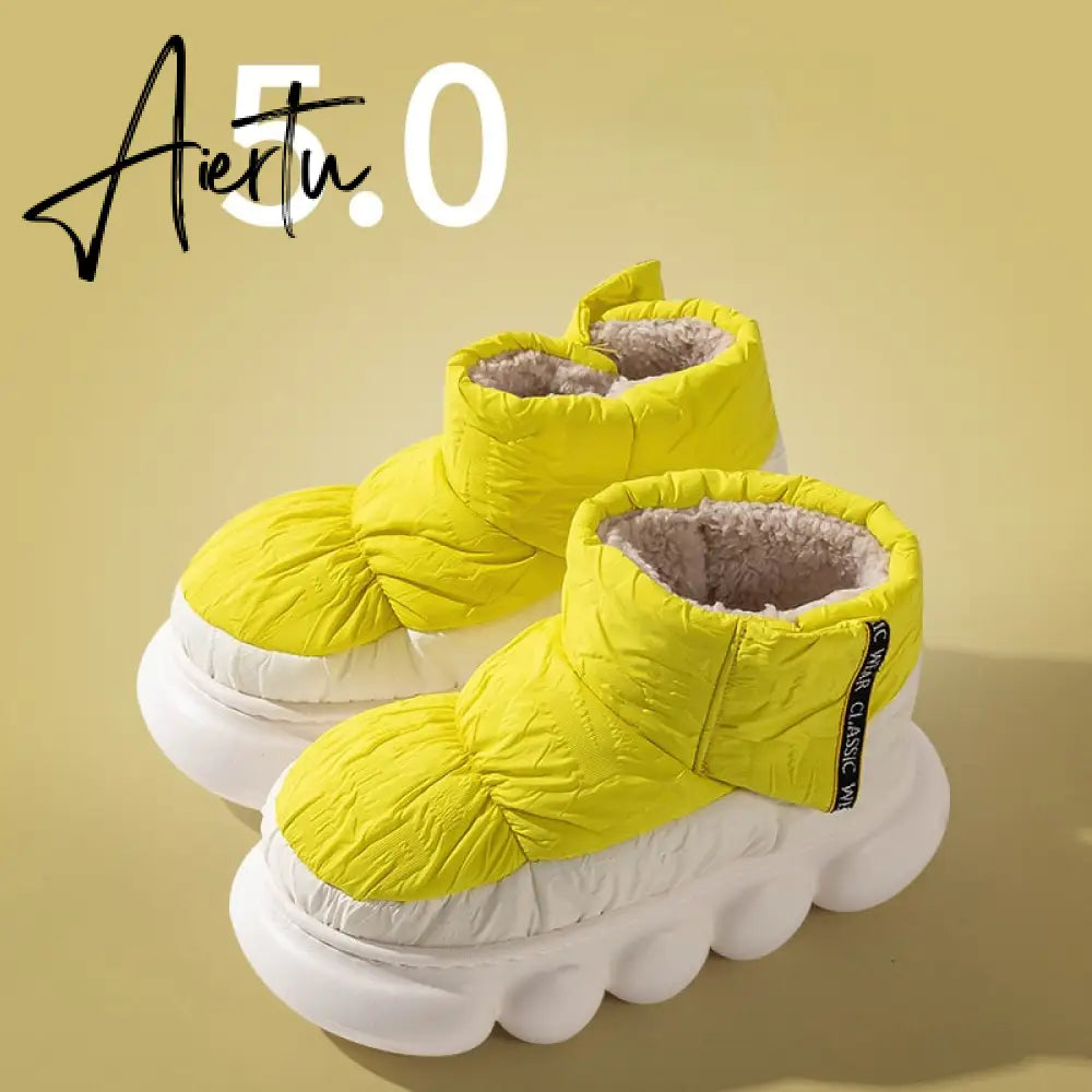 Aiertu High Heels 5cm Women's Ankle Boots Winter Platform Soft Female Cotton Shoes Outdoor Waterproof Non-slip Woman Snow Boot Aiertu