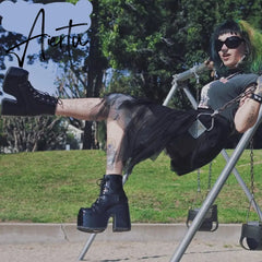 Aiertu Luxury Brand Design Female Chunky High Heels Ankle Boots Fashion Zip Lace-up High Platform Boots Women Street Punk Shoes Woman Aiertu