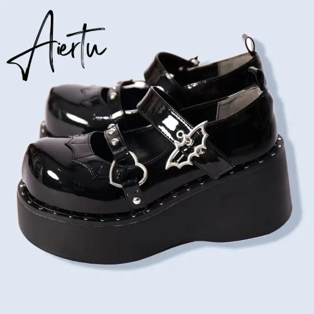 Aiertu  Mary Jane Shoes Sweet Cute Women Pumps Wedge Heels Platform Shoes Women Gothic Girls Lolita Punk Shoes High Heels Plus Size 43 Aiertu