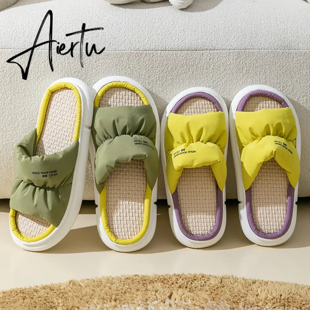 Aiertu  New Women Slippers Thick Bottom Mix Color Summer Shoes Woman Fashion Comfortable Shoes Couple Footwear Size 36-45 Aiertu
