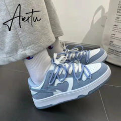 Aiertu  Original Women Blue Love Designer Classic Breathable Canvas Casual Sneakers Female Outdoor Walk Tennis Little White Shoes Aiertu