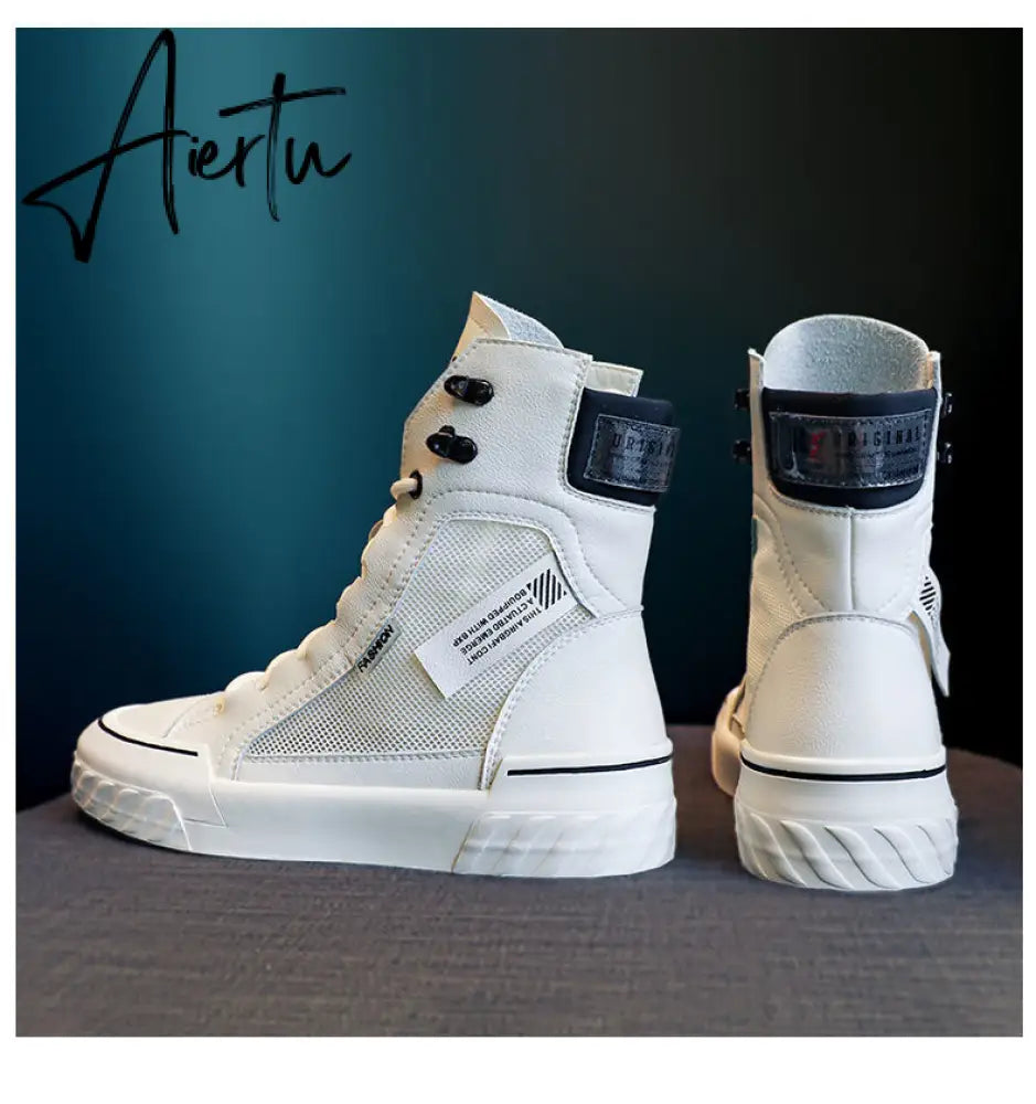 Aiertu Platform Women's Sneakers New Spring Canvas Lace-Up Vulcanized Shoes Summer Breathable White Casual Women Shoes Aiertu