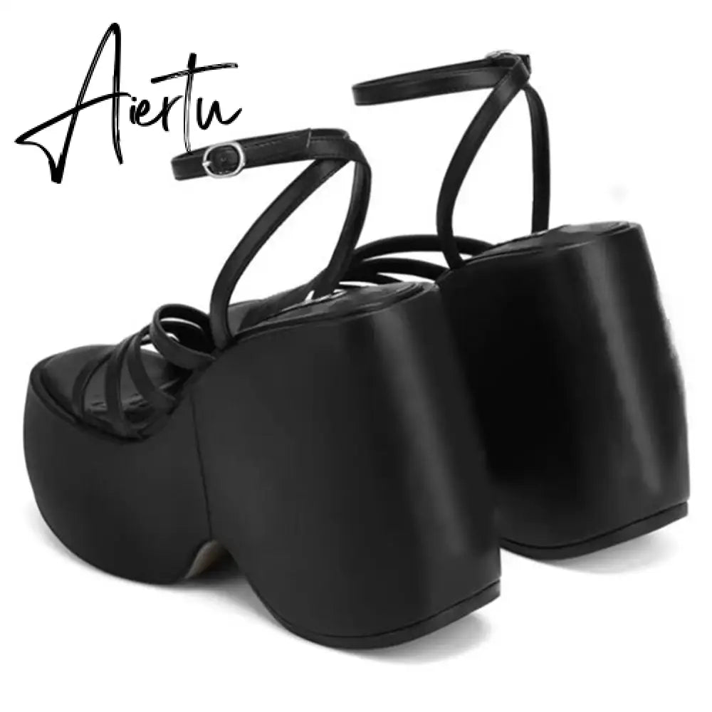 Aiertu Summer Platform Brand Design Woman Sandals Shoes Wedges High Heeled Comfy Leisure Woman Shoes Sandals Aiertu
