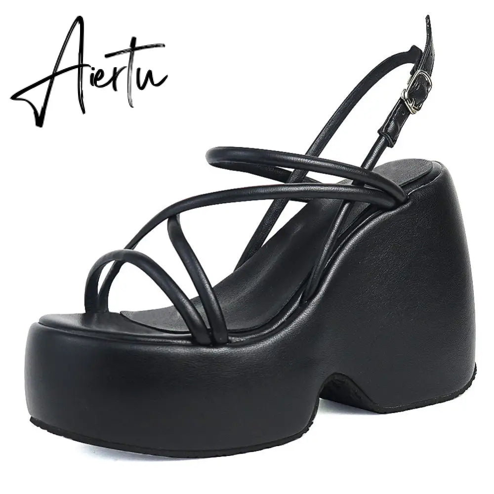 Aiertu Summer Platform Brand Design Woman Sandals Shoes Wedges High Heeled Comfy Leisure Woman Shoes Sandals Aiertu