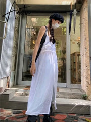 Aiertu Summer Y2K Dress for Wome Sexy Sling Robe Femme 2024 Vestidos De Mujer Loose Long Robe Korean Fashion See Through White Dresses Aiertu