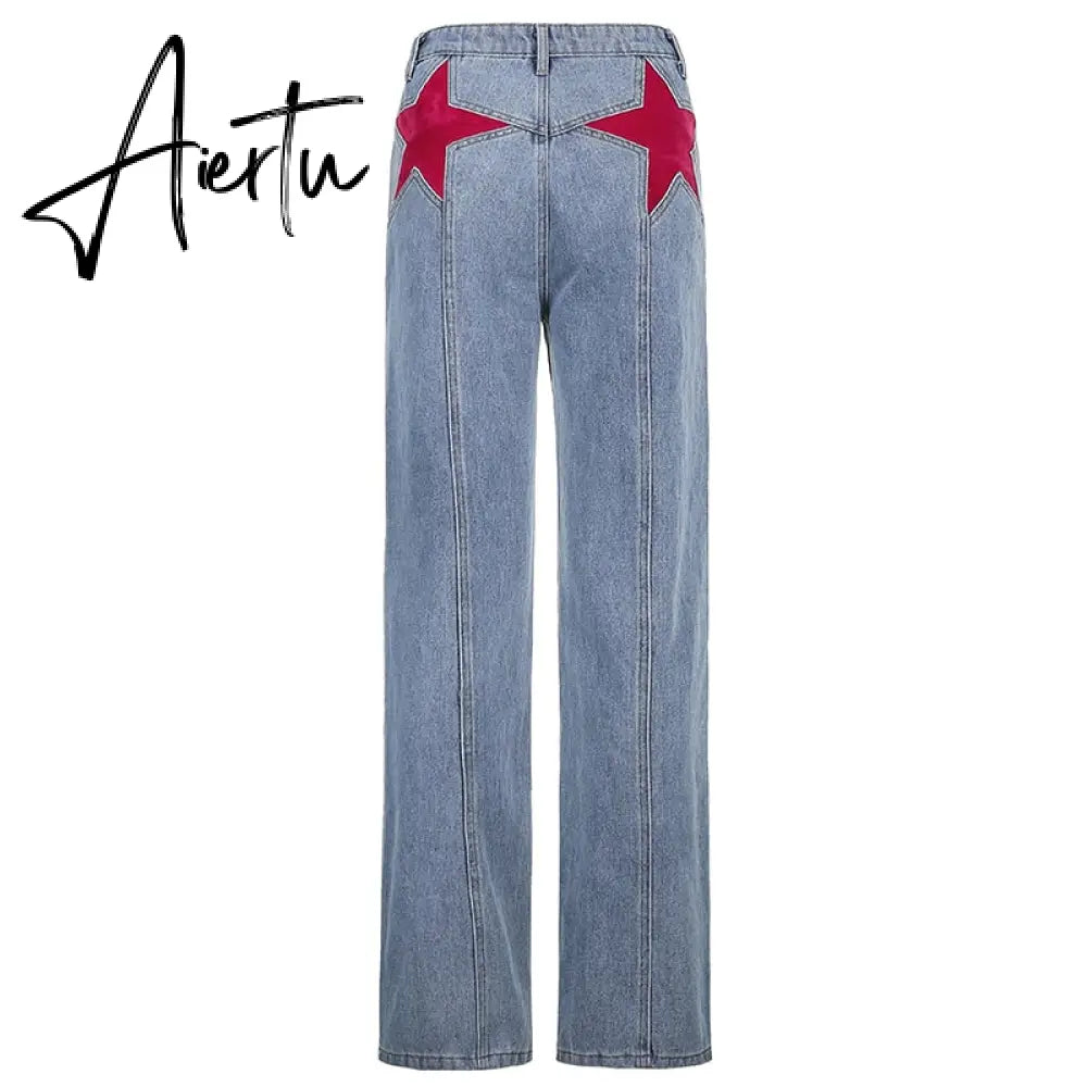 Aiertu  Vintage High Waist Jeans Woman Casual Elegant Long Trousers Ladies High Street Autumn Fashion Denim Pants Capris Aiertu