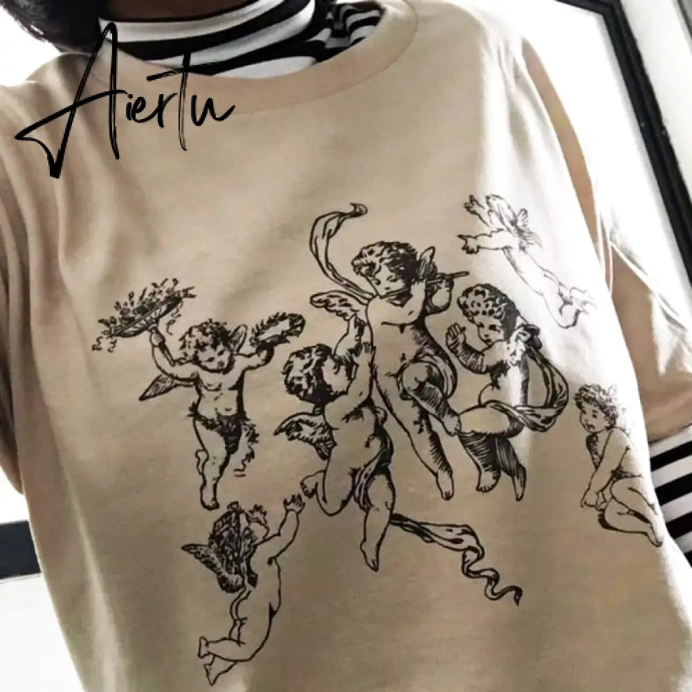 Aiertu Women T Shirt Be Nice Inspirational Quotes Harajuku Tumblr Cute Oversized T-Shirt Female Grunge Aesthetic Graphic Tee Tops Aiertu