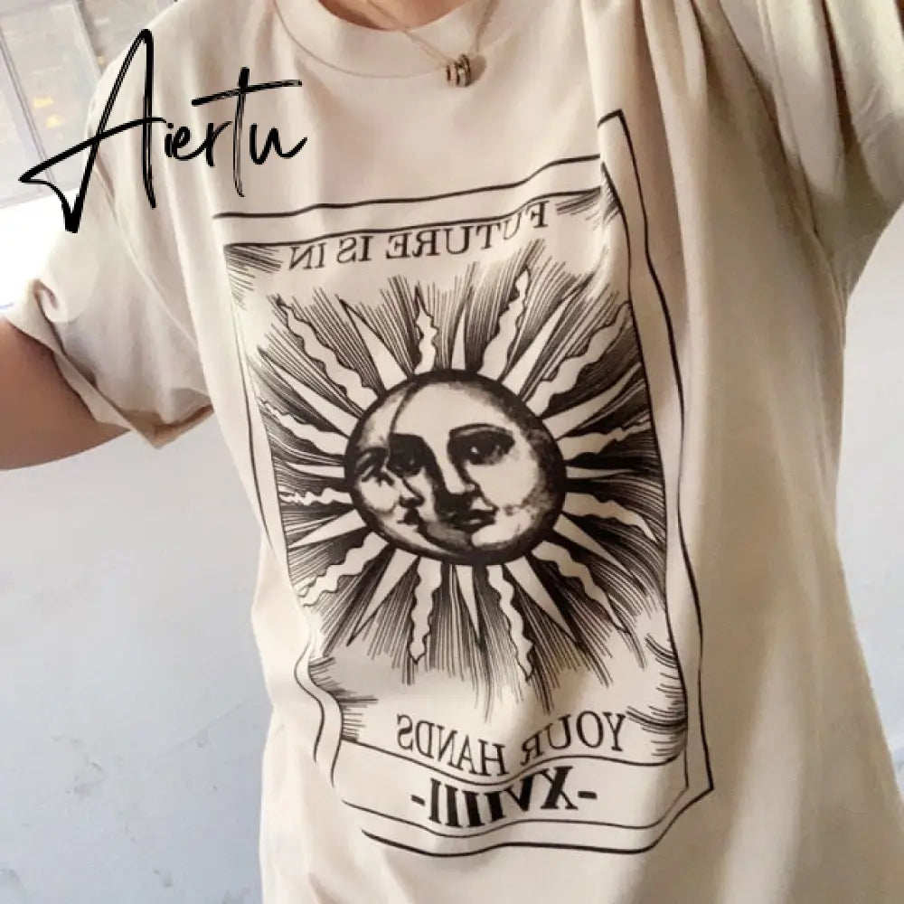 Aiertu Women T Shirt Be Nice Inspirational Quotes Harajuku Tumblr Cute Oversized T-Shirt Female Grunge Aesthetic Graphic Tee Tops Aiertu