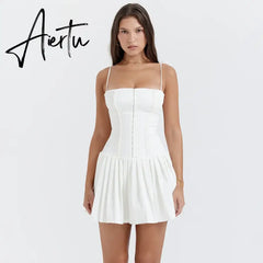 Autumn/fall Sexy Spaghetti Straps Women Eden Dress  Female Vestido Asymmetric Girl Solid Mini Dress Aiertu