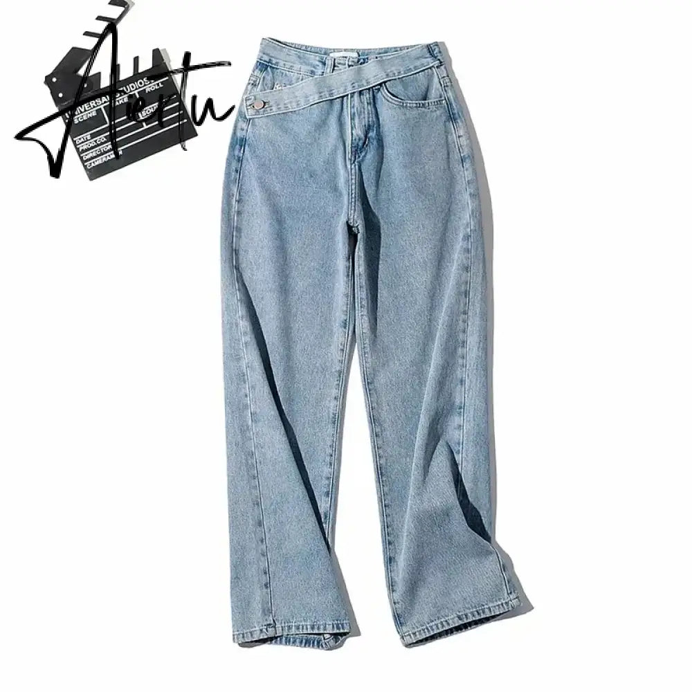 Casual Fashion Straight Denim High Waist Jeans Women Pants Fall Winter Harajuku Boyfriend Jeans Loose Bottom Aiertu