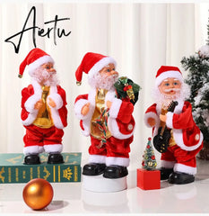 Christmas Electric Musical Hip Dancing Santa Claus Doll Toys Twerking Doll Party Christmas Decoration Gifts Ornaments for Kids Aiertu