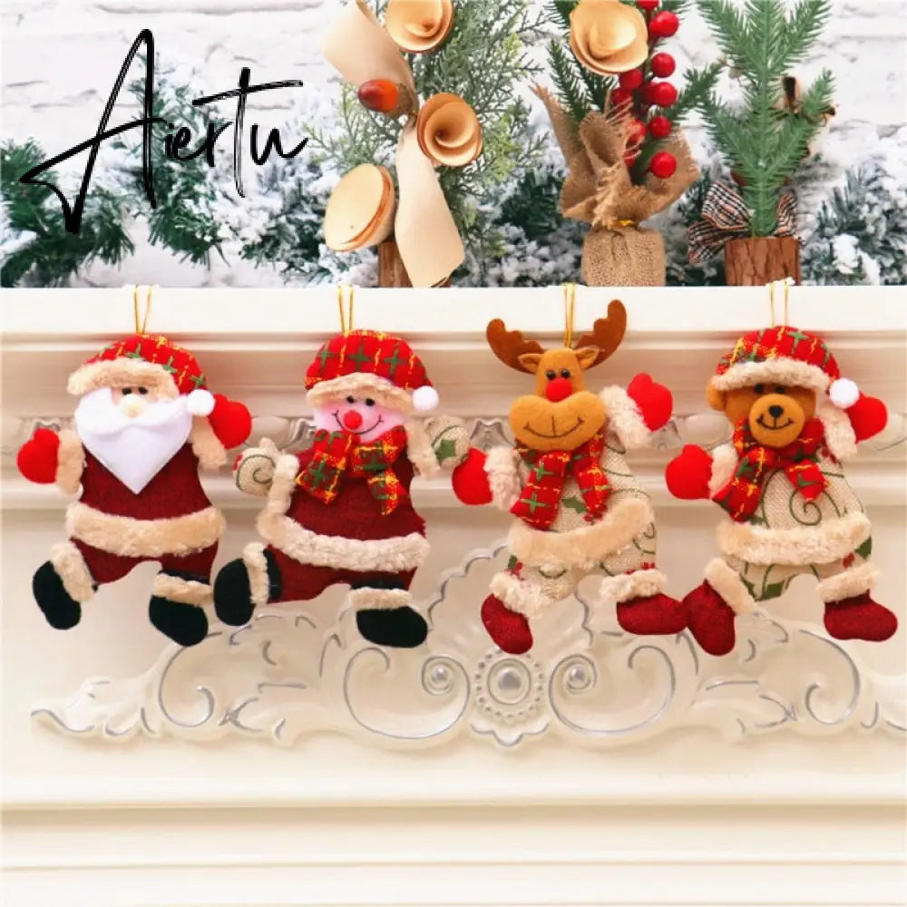Elk Santa Dolls Christmas Pendants Merry Christmas Pendants Hanging Ornaments Xmas Party New Year Decorations Navidad Noel Aiertu