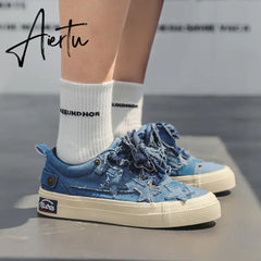 Fashion Canvas Shoes for Women Low-top Platform Breathable Designer Men Sneakers Sports Vulcanized Comfortable Footwear Aiertu