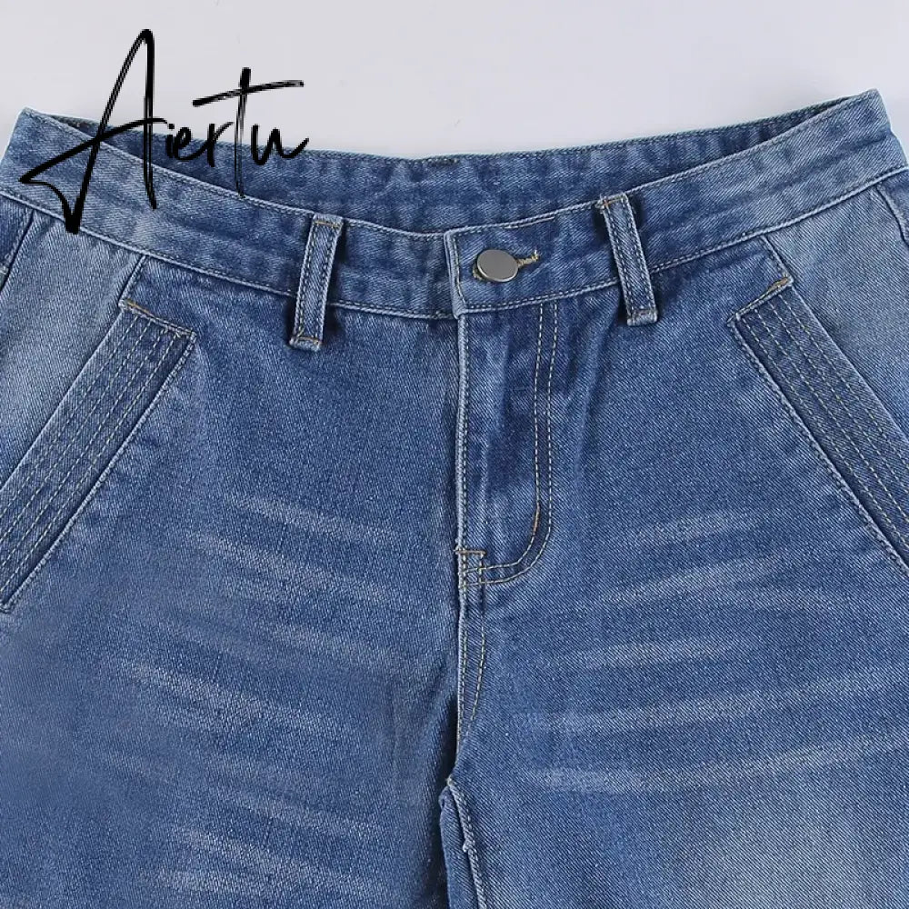 Harajuku Grunge Vintage Low Waisted Cargo Pants Y2K Aesthetics Indie Women Jeans Pockets Korean Streetwear Retro Trousers Aiertu