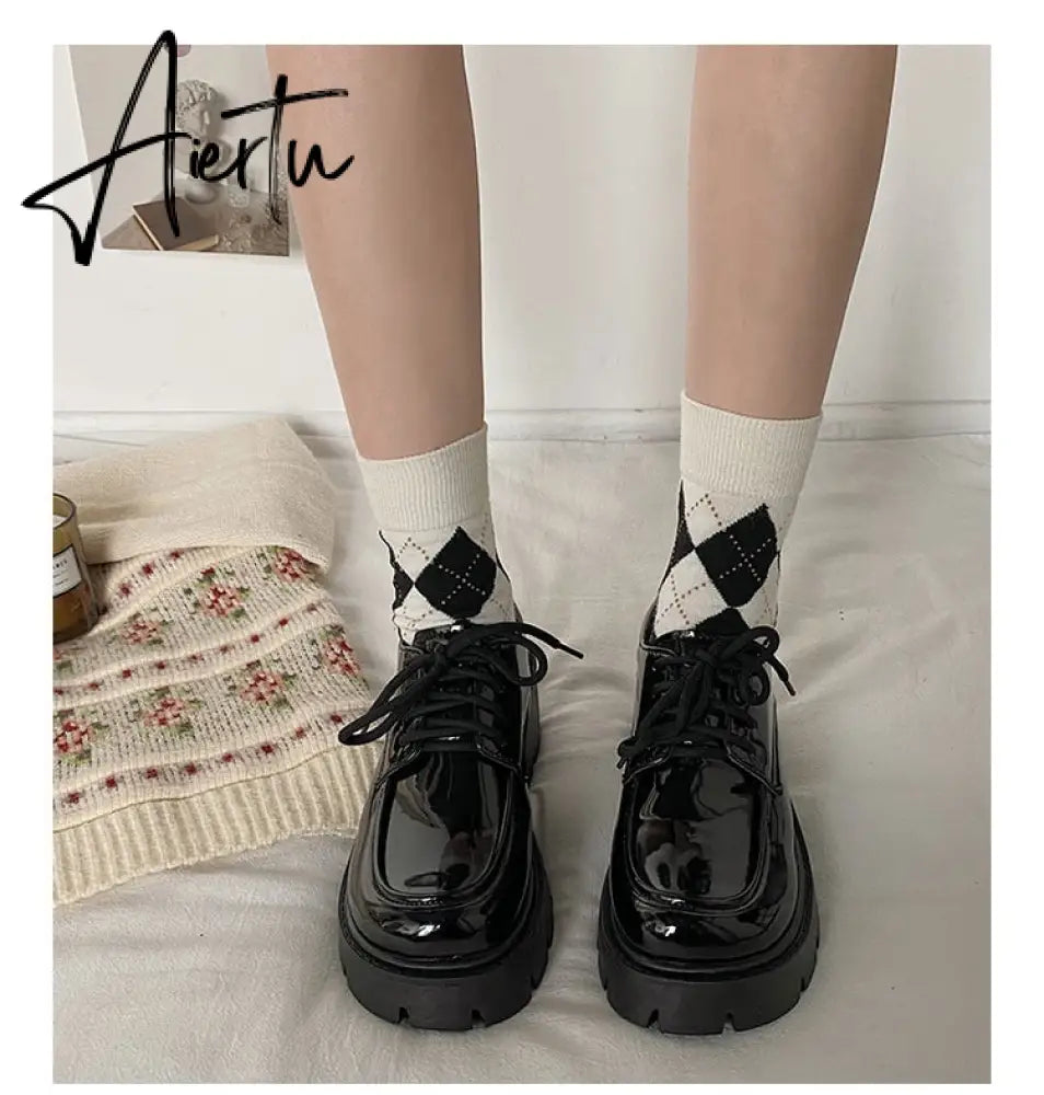 Japanese School Uniform Jk Student Shoes Girls Women Kawaii Lolita Soft Sister Round Toe Platform low Heel shoes Mary Jane Shoes Aiertu