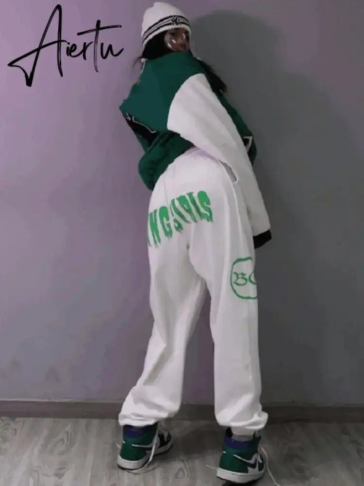 Jogging Sweatpants Women  Spring Korean Fashion White Joggers Sports Pants Harajuku Casual Loose Oversize Trousers Aiertu