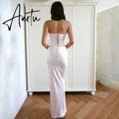 New Long Skirt Autumn Long Skirt Fashionable Sexy Versatile Hip-covering Long Satin Skirt Sexy Party Club Outfit Aiertu