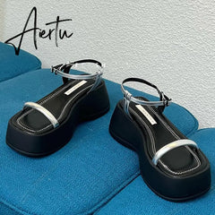 New Women Platform Sandals Flats Slippers Summer Beach Shoes Fashion Walking Dress Flip Flops Casual Shoes Femme Slides Aiertu