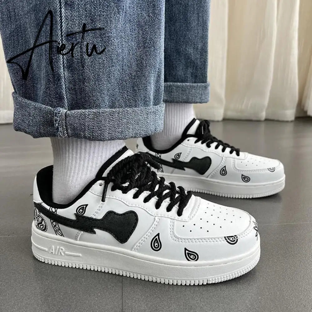 Sneakers Women Shoes Pattern Canvas Shoe Casual Women Sport Shoes for Women Flat Lace-Up Adult Zapatillas Mujer Chaussure Femme Aiertu