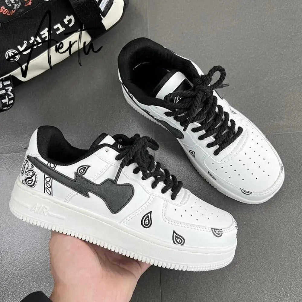 Sneakers Women Shoes Pattern Canvas Shoe Casual Women Sport Shoes for Women Flat Lace-Up Adult Zapatillas Mujer Chaussure Femme Aiertu