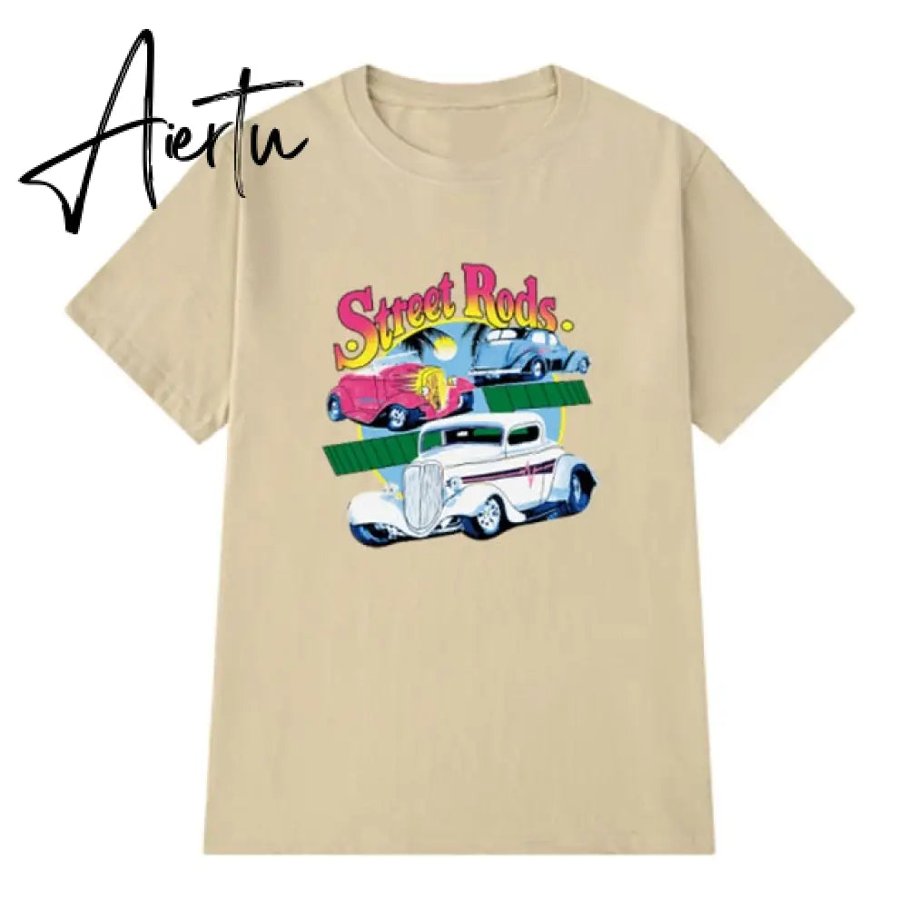 sunfiz YF DreamCar T Shirt Casual Short Sleeve Black T-shirts Cute Tees Long Graphic Tops Womens Tees Tops Female Summer Tees Aiertu