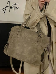 Vintage Casual Tote Bags Women Y2k Grunge Fairy Core Large Capacity Handbags Ladies Retro Harajuku Designer Luxury Bag Aiertu