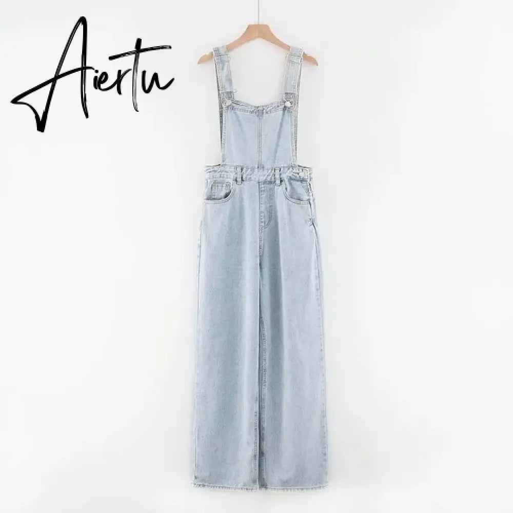 Vintage Denim Overalls for Women Baggy Jeans Spring Summer Casual Jumpsuits High Waist Straight Trousers Cargo Pants Female Aiertu