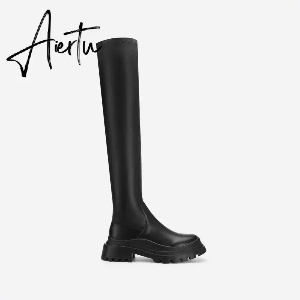 Women British Style Over-The-Knee Thick-Soled Boots mysite