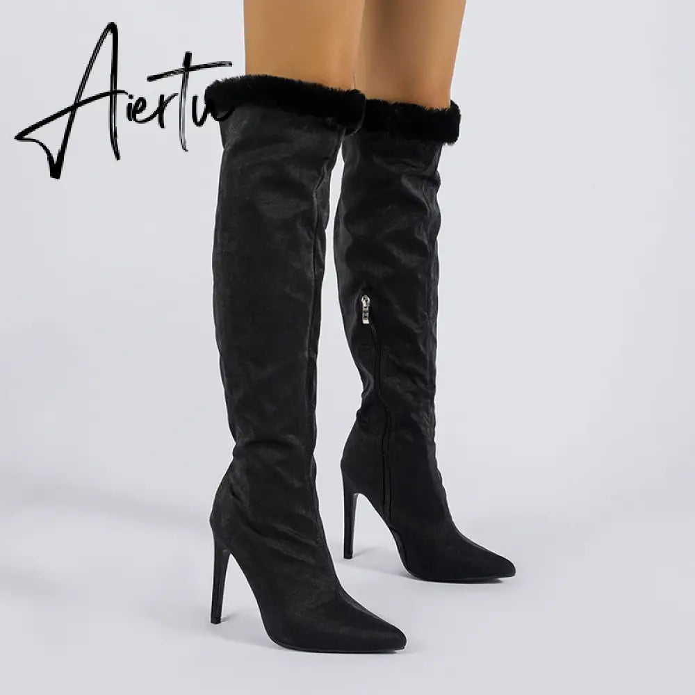 Women High Pointed Toe Lace Boots mysite