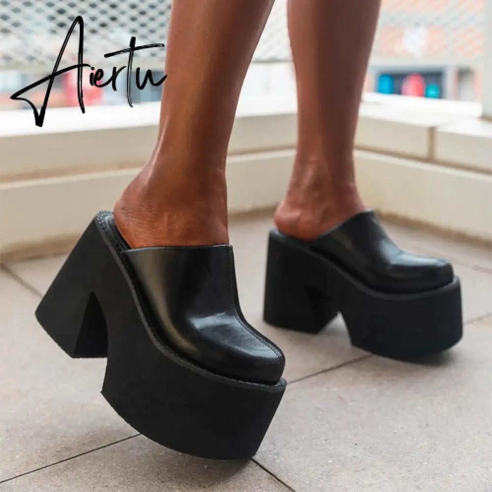 Women Newbella Thick Soled Chunky High Heeled Shoes mysite