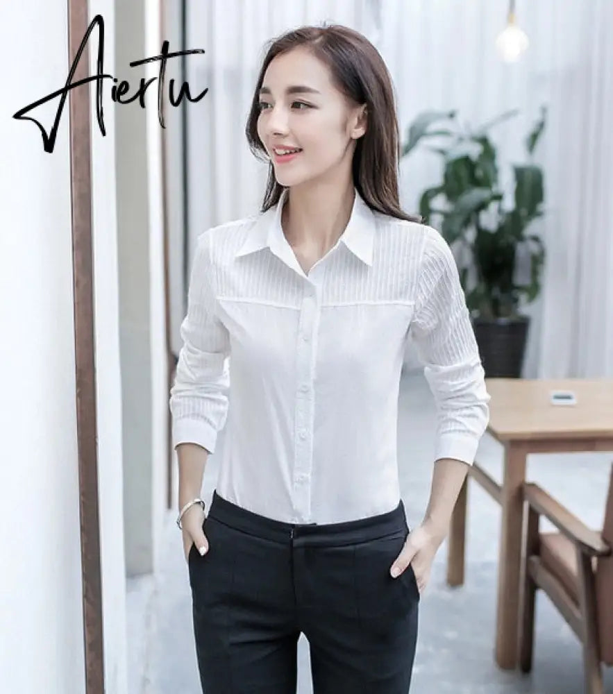 Women Tops And Blouses Office Lady Blouse Slim Shirts Women Blouses Plus Size Tops Casual Shirt Female Blusas Aiertu